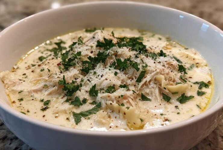 creamy white chicken lasagna soup