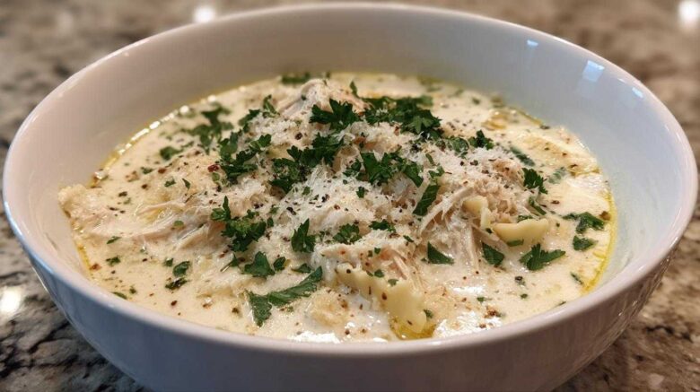 creamy white chicken lasagna soup