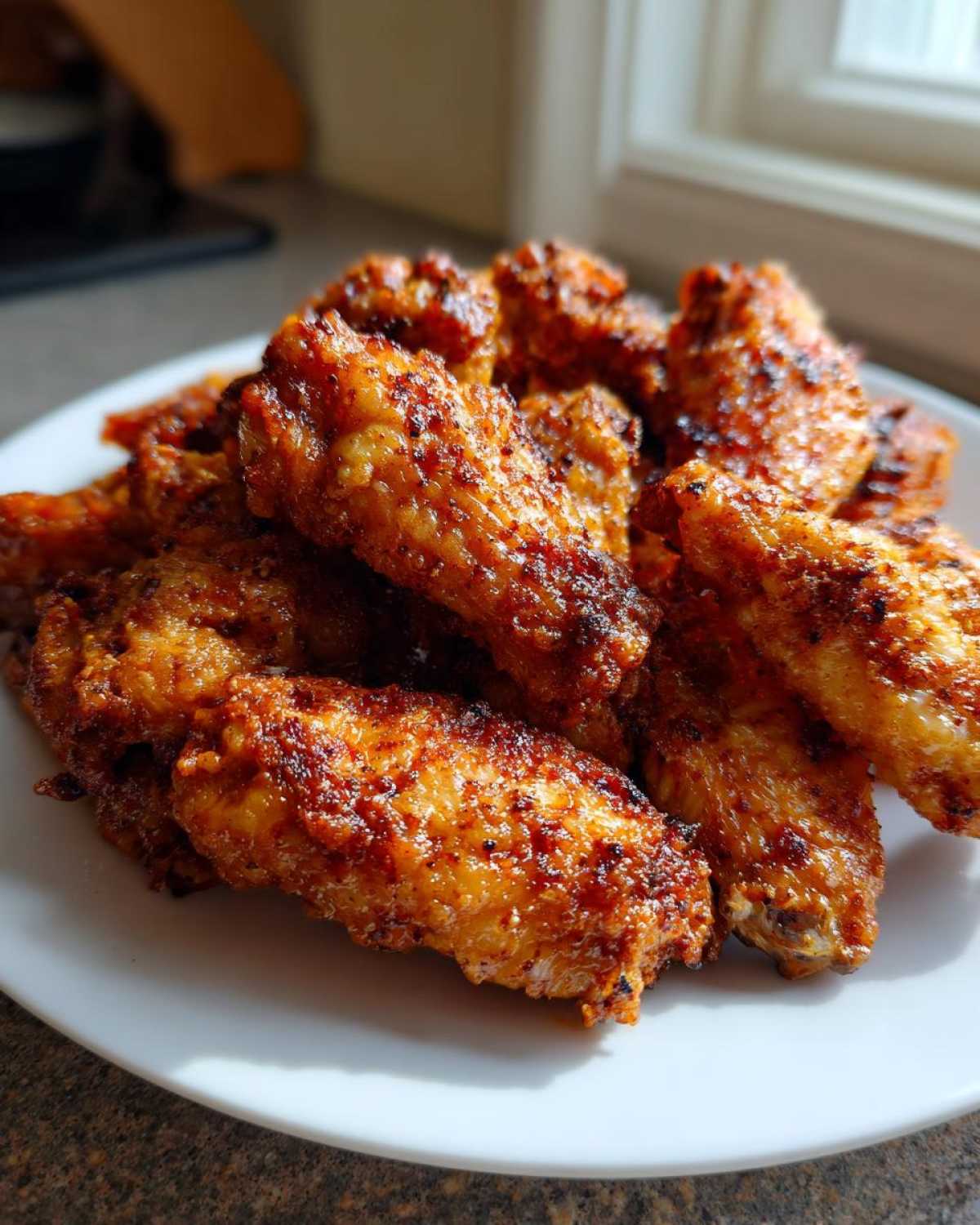 crispy air fryer chicken wings - detail 1