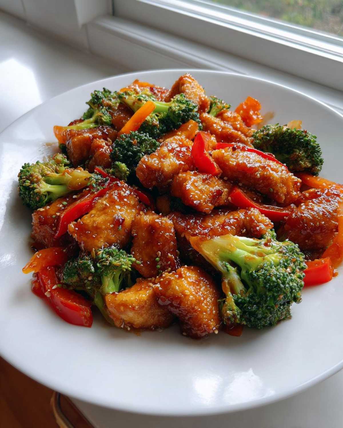 honey garlic chicken stir fry - detail 1