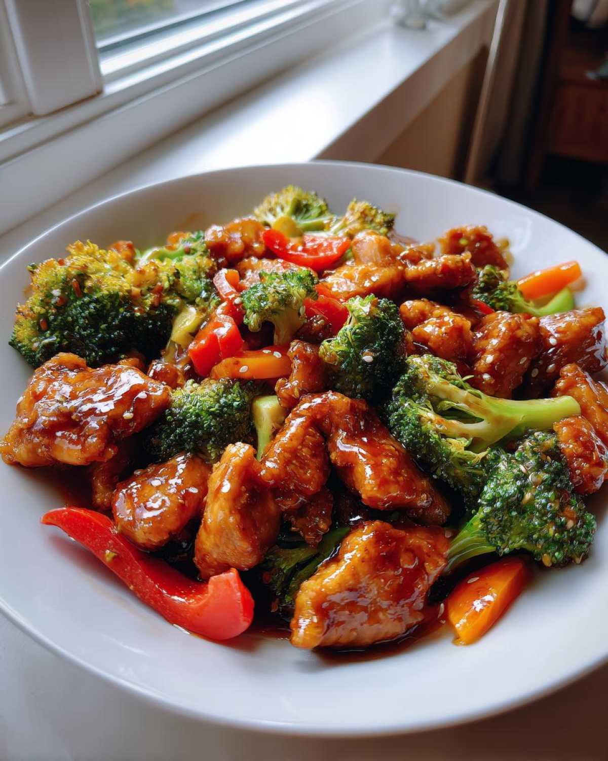 honey garlic chicken stir fry - detail 2