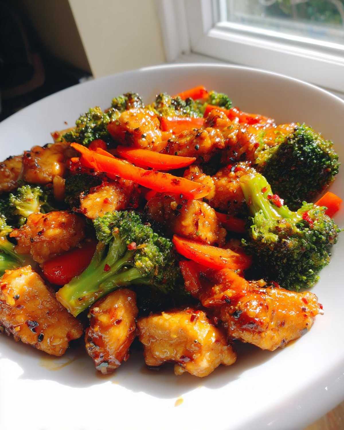 honey garlic chicken stir fry - detail 3