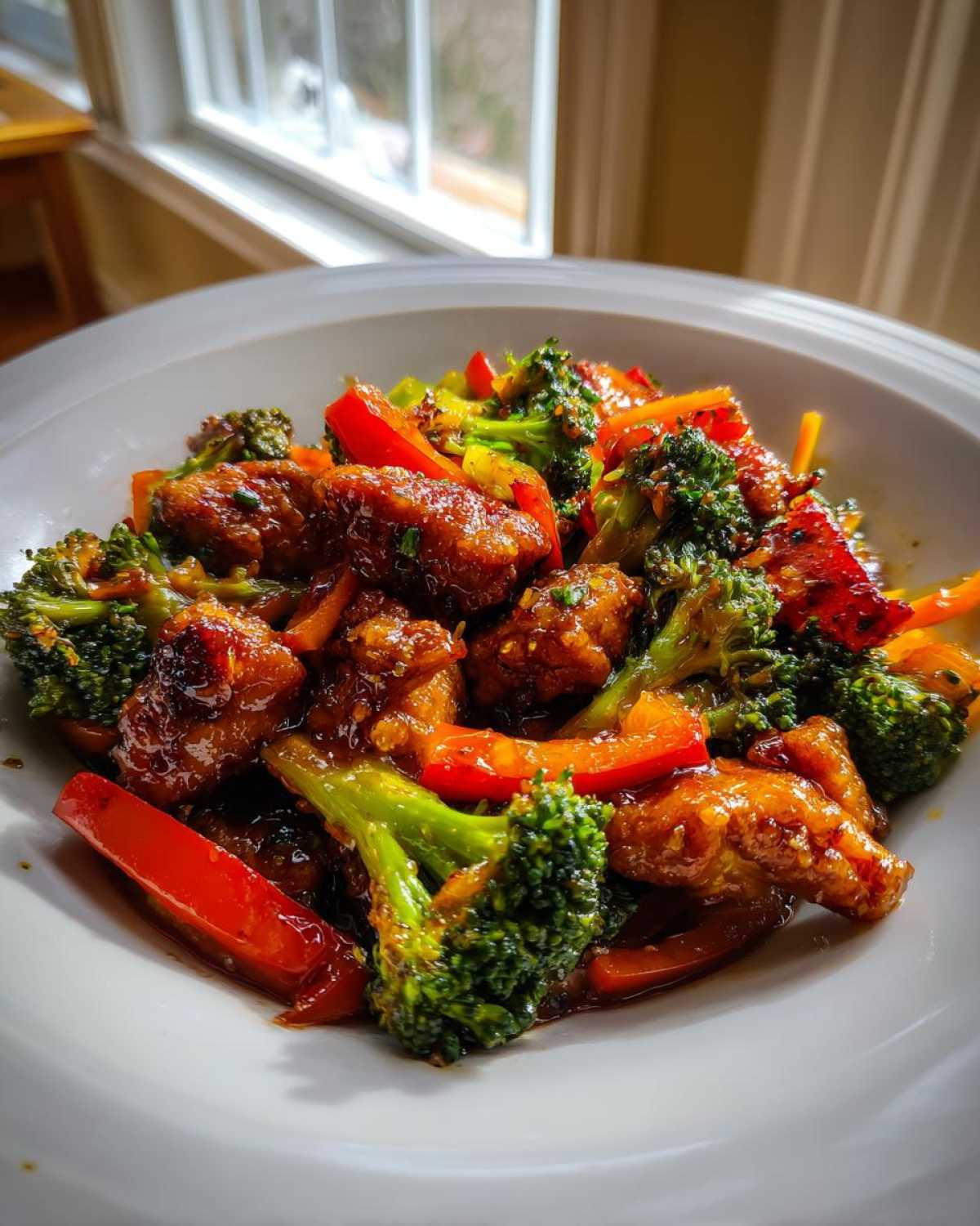 honey garlic chicken stir fry - detail 4