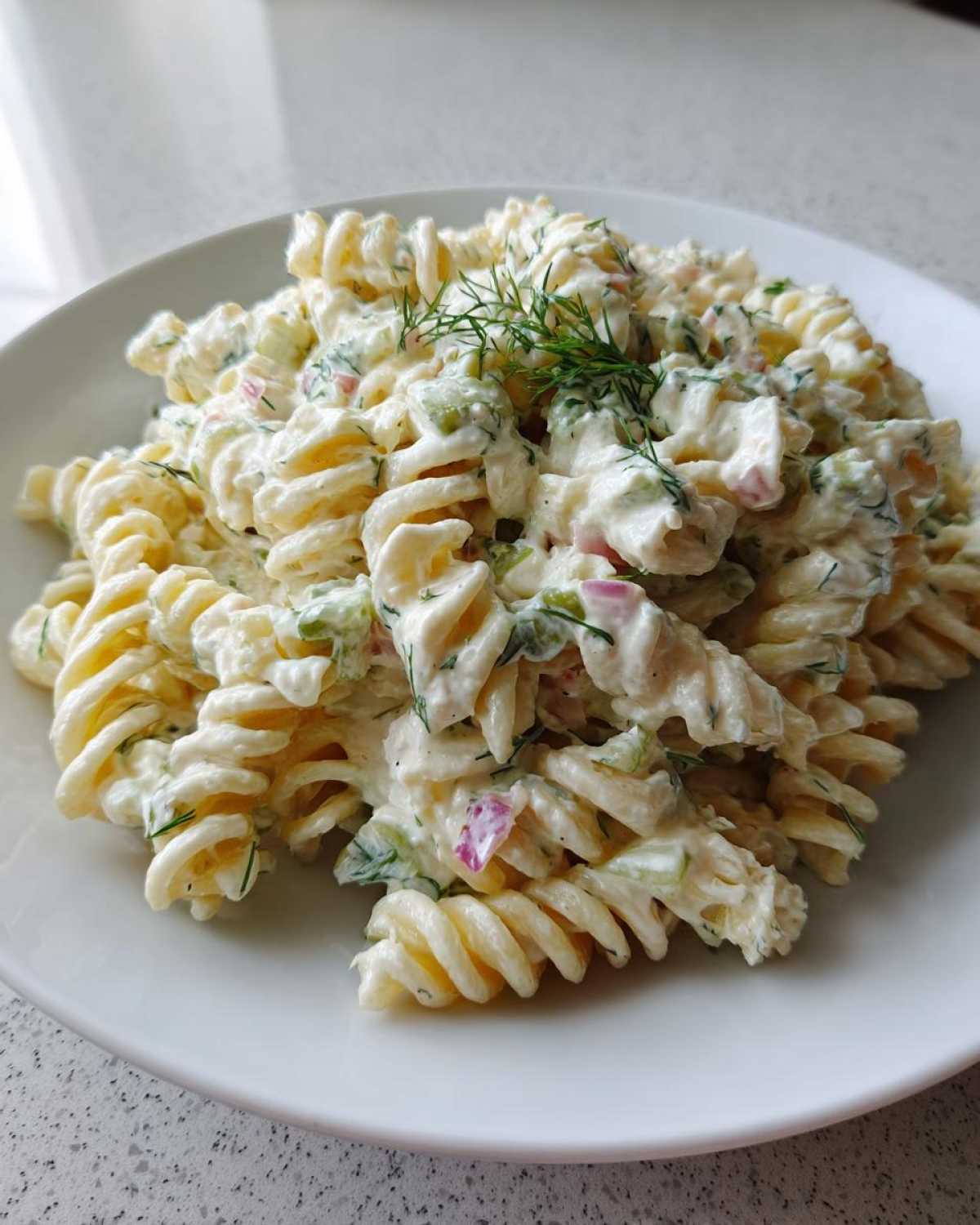 pickle pasta salad - detail 1