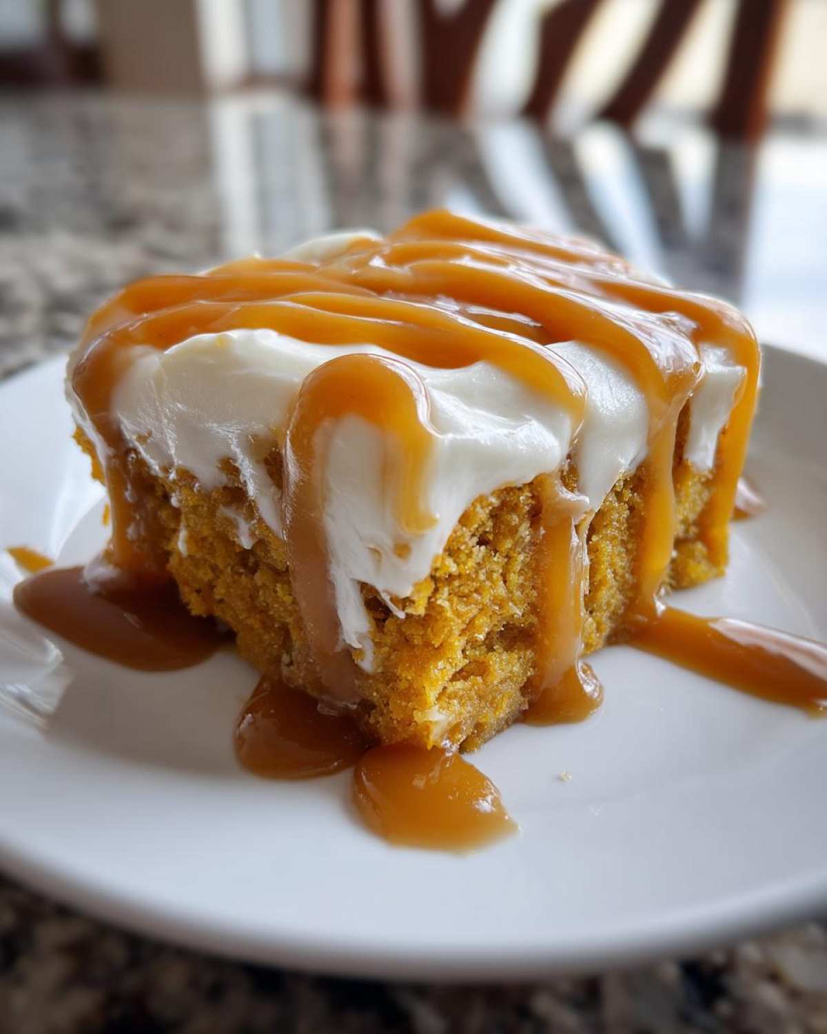 pumpkin poke cake - detail 1