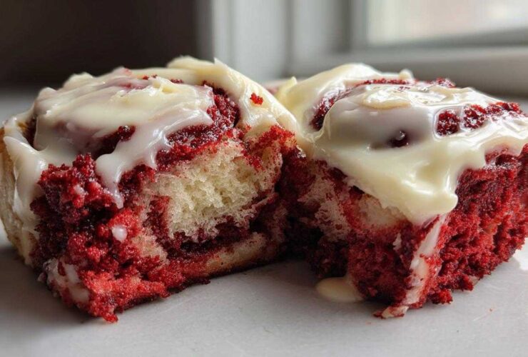 red velvet cinnamon rolls