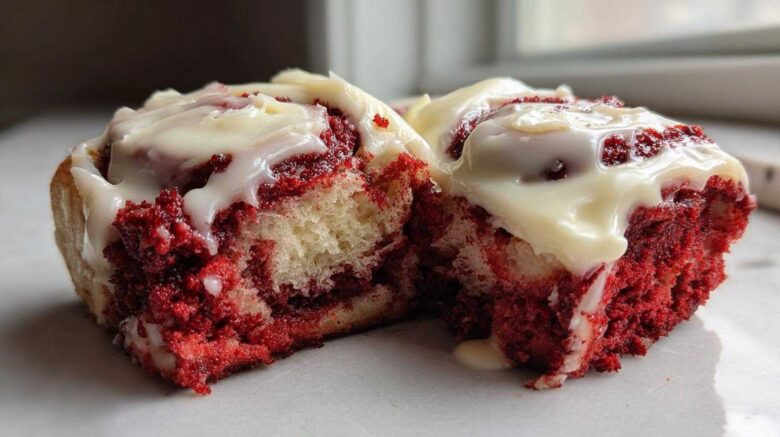 red velvet cinnamon rolls