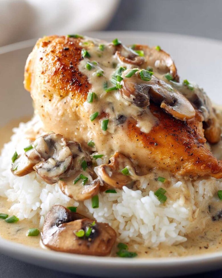 smothered chicken and rice