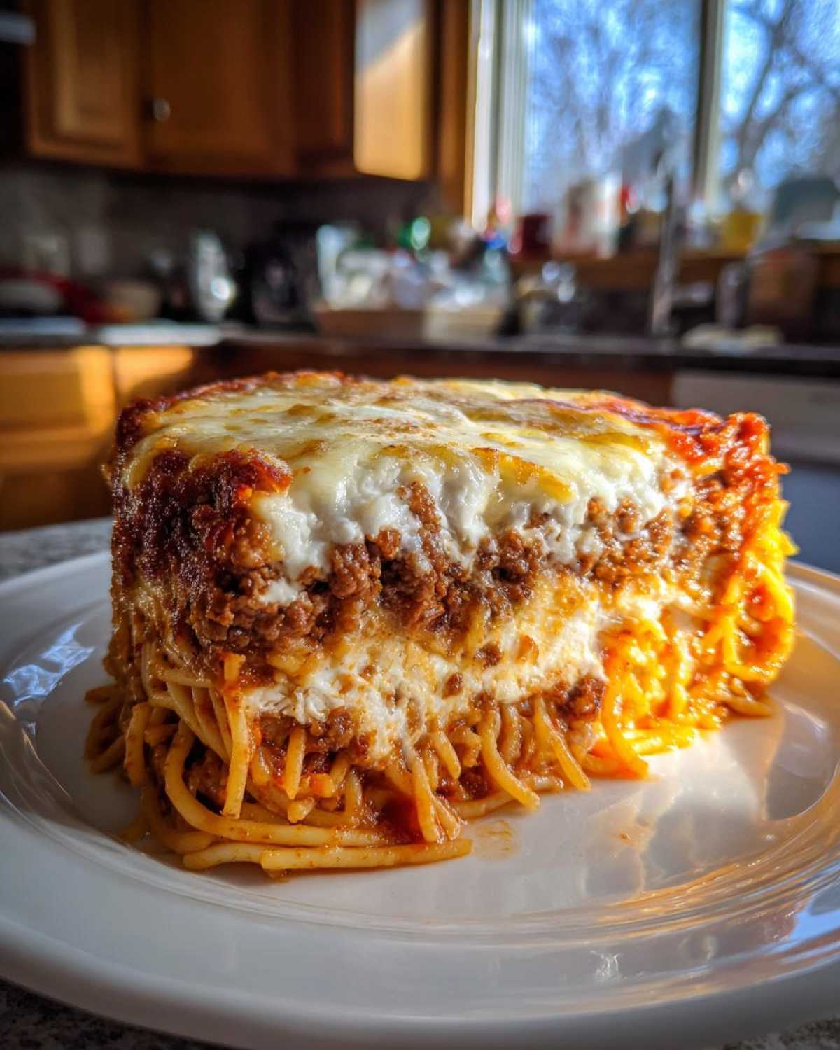 spaghetti pie - detail 1